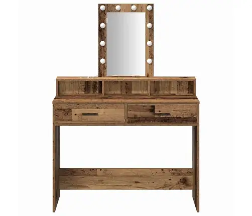 Grims Galdiņš Ar Led Gaismām, Vecs Koks, 100X41X140 Cm Vidaxl