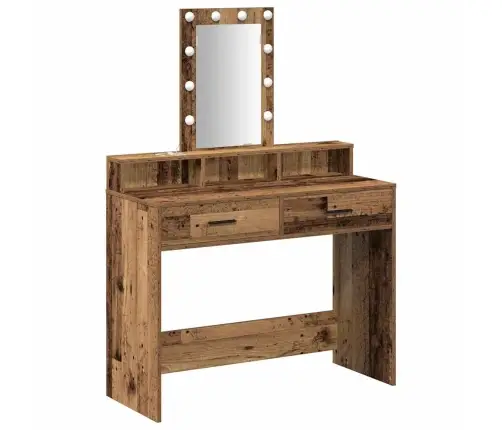 Grims Galdiņš Ar Led Gaismām, Vecs Koks, 100X41X140 Cm Vidaxl