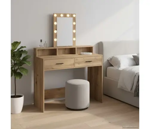 Tualetes Galdiņš Ar Led Gaismām Artisan Oak 100X41X140 Cm Vidaxl