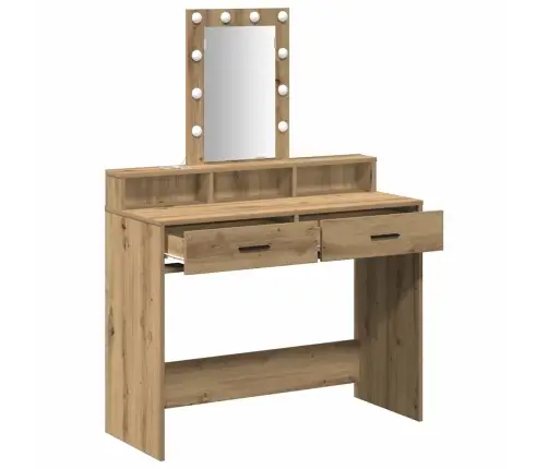 Tualetes Galdiņš Ar Led Gaismām Artisan Oak 100X41X140 Cm Vidaxl