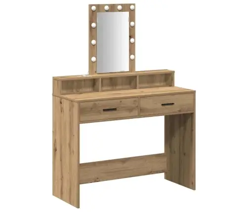 Tualetes Galdiņš Ar Led Gaismām Artisan Oak 100X41X140 Cm Vidaxl