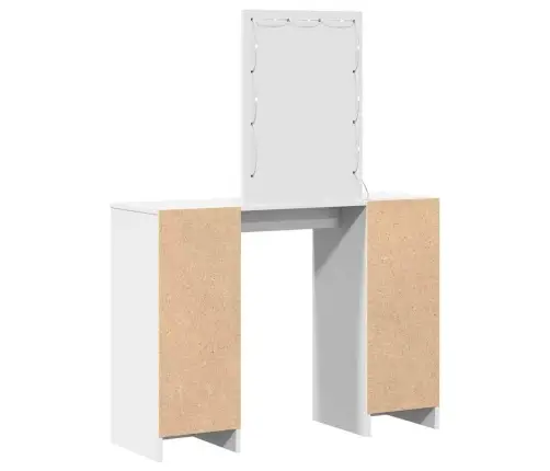 Riietumislaud Peeglituledega Valge 102 X 33 X 135 Cm Tehispuit