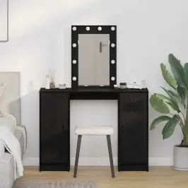 Makiažo Stalas Juoda 102 X 33 X 135 Cm Apdirbta Mediena Makiažo Stalas Juoda 102 X 33 X 135 Cm Apdirbta Mediena