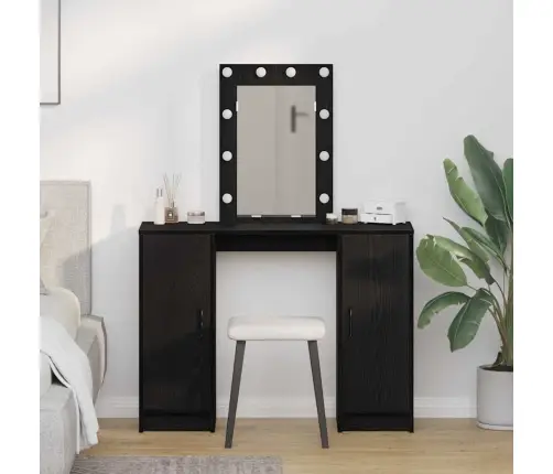 Makiažo Stalas Juoda 102 X 33 X 135 Cm Apdirbta Mediena Makiažo Stalas Juoda 102 X 33 X 135 Cm Apdirbta Mediena