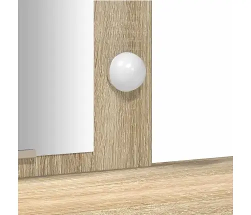 Tualetes Galdiņš Ar Led Gaismiņām Sonoma Ozolā, 102X33X135 Cm Vidaxl