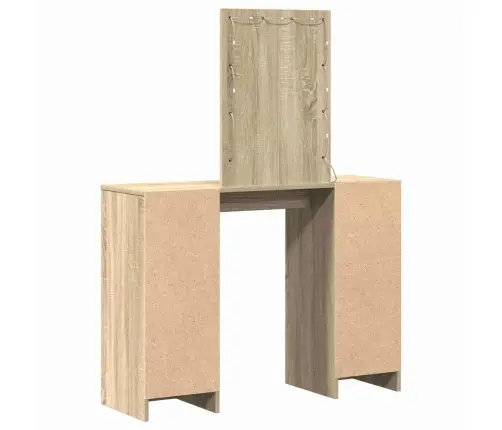 Tualetes Galdiņš Ar Led Gaismiņām Sonoma Ozolā, 102X33X135 Cm Vidaxl