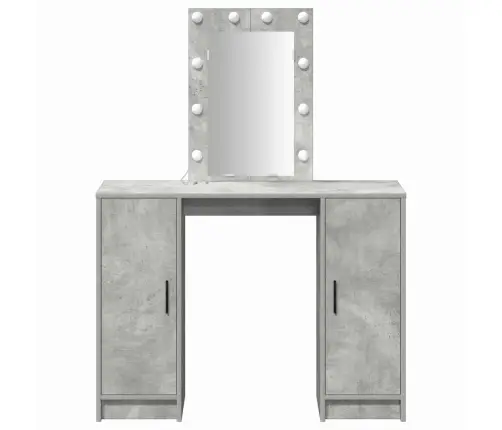 Tualetes Galdiņš Ar Led Gaismām Pelēkā Betona 102X33X135 Cm Vidaxl