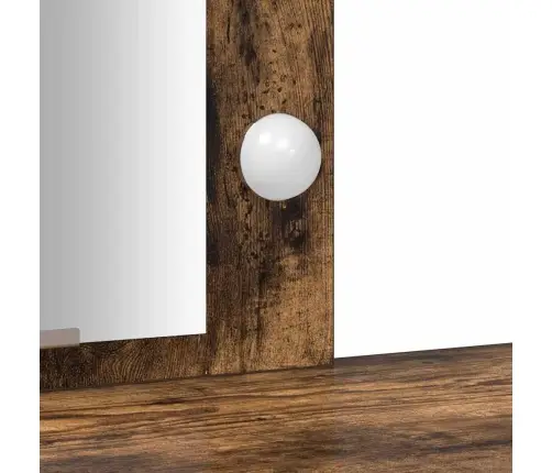 Tualetes Galdiņš Ar Led Gaismām Dūmotais Ozols 102X33X135 Cm Vidaxl