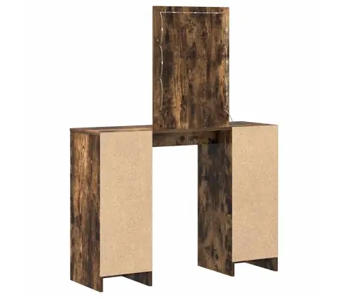 Tualetes Galdiņš Ar Led Gaismām Dūmotais Ozols 102X33X135 Cm Vidaxl