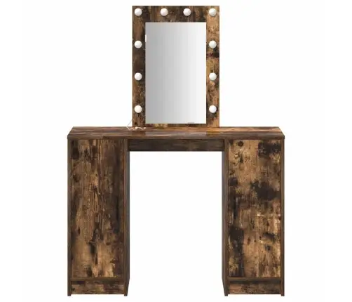 Tualetes Galdiņš Ar Led Gaismām Dūmotais Ozols 102X33X135 Cm Vidaxl