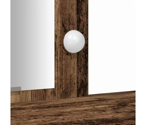 Kosmētikas Galds Ar Led Gaismām Vecais Koks 102X33X135 Cm Vidaxl