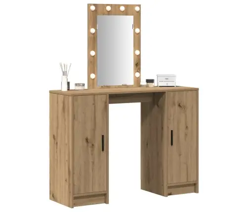 Riietumislaud Peeglituledega Pruun 102 X 33 X 135 Cm Tehispuit