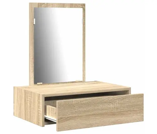 Riietumislaud Sahtliga Peegliga Pruun 60 X 40 X 70 Cm Tehispuit