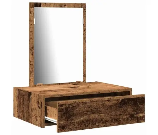 Makiažo Stalas Su Stalčių Ruda 60 X 40 X 70 Cm Apdirbta Mediena