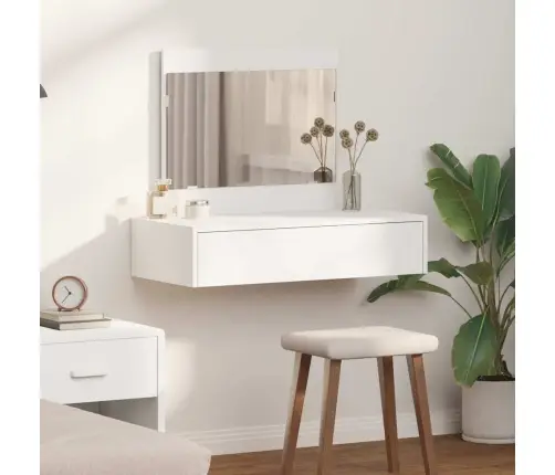 Riietumislaud Sahtliga Peegliga Valge 83 X 40 X 70 Cm Tehispuit