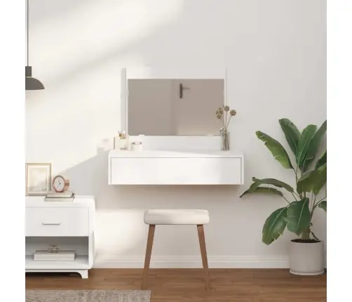 Riietumislaud Sahtliga Peegliga Valge 83 X 40 X 70 Cm Tehispuit