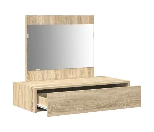 Riietumislaud Sahtliga Peegliga Pruun 83 X 40 X 70 Cm Tehispuit