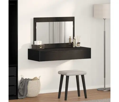 Uz Sienas Piestiprināts Grima Galds Melnā Ozolā, 100X40X70 Cm Vidaxl Uz Sienas Piestiprināts Grima Galds Melnā Ozolā, 100X40X70 Cm Vidaxl