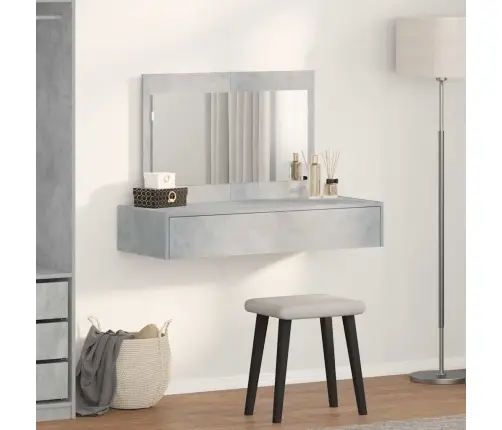 Sienā Piekārts Kosmētikas Galdiņš Betona Pelēks 100X40X70 Cm Vidaxl