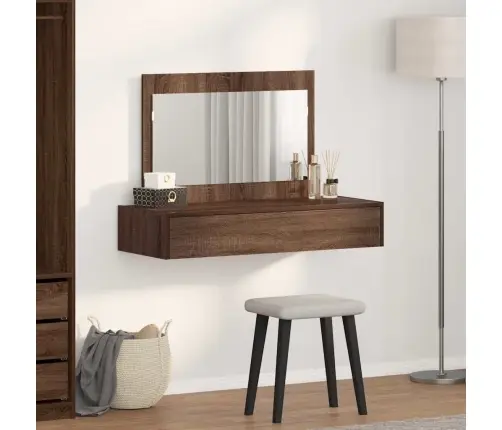 Makiažo Stalas Ruda 100 X 40 X 70 Cm Apdirbta Mediena