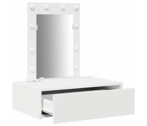 Makiažo Stalas Balta 60 X 40 X 70 Cm Apdirbta Mediena