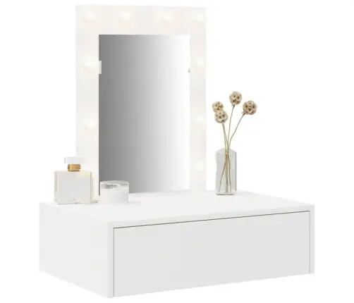 Makiažo Stalas Balta 60 X 40 X 70 Cm Apdirbta Mediena