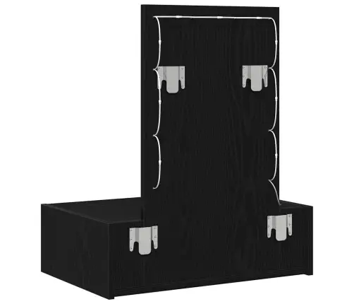 Riietumislaud Led -Ribatuledega Must 60 X 40 X 70 Cm Tehispuit Riietumislaud Led -Ribatuledega Must 60 X 40 X 70 Cm Tehispuit