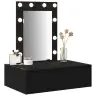 Riietumislaud Led -Ribatuledega Must 60 X 40 X 70 Cm Tehispuit Riietumislaud Led -Ribatuledega Must 60 X 40 X 70 Cm Tehispuit