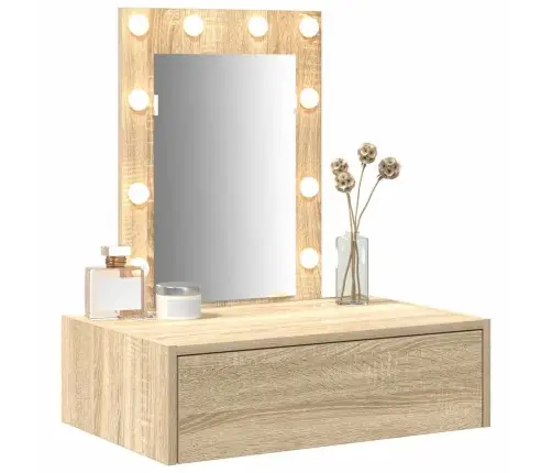 Riietumislaud Peeglituledega Pruun 60 X 40 X 70 Cm Tehispuit