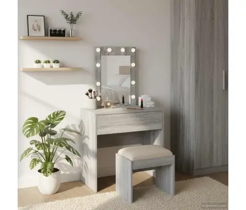 Riietumislaud Peeglituledega Hall 60 X 40 X 70 Cm Tehispuit