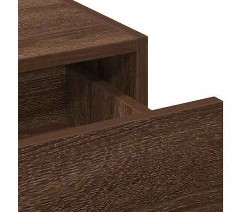 Sienā Piestiprināmais Tualetes Galds Ar Led Gaismām Brūnā Ozolā Vidaxl