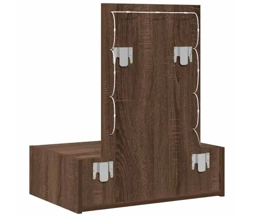 Sienā Piestiprināmais Tualetes Galds Ar Led Gaismām Brūnā Ozolā Vidaxl