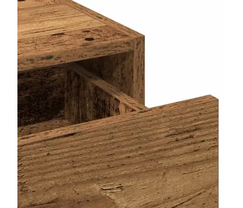 Sienā Montējamais Grima Galdiņš Ar Led Gaismiņām Vecais Koks Vidaxl