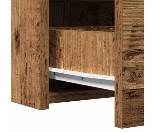 Sienā Montējamais Grima Galdiņš Ar Led Gaismiņām Vecais Koks Vidaxl