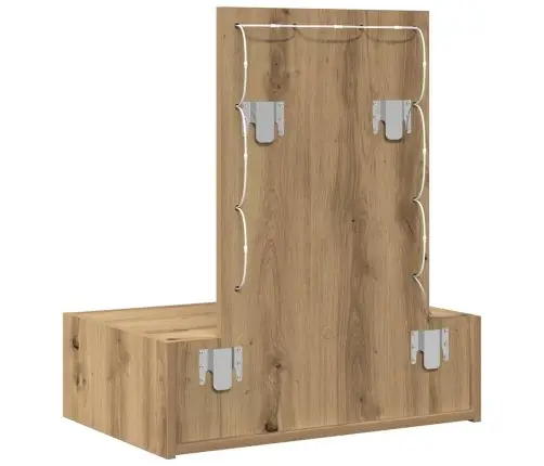 Sienā Montējams Tualetes Galdiņš Ar Led Gaismām - Amatnieku Ozols Vidaxl