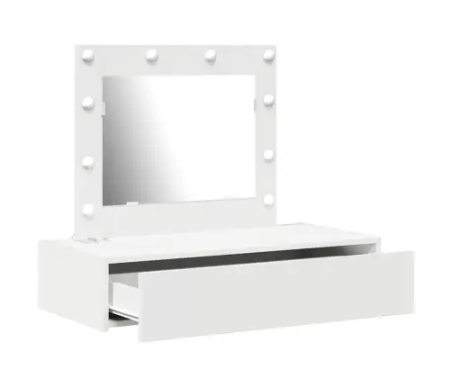 Riietumislaud Peeglituledega Valge 83 X 40 X 70 Cm Tehispuit