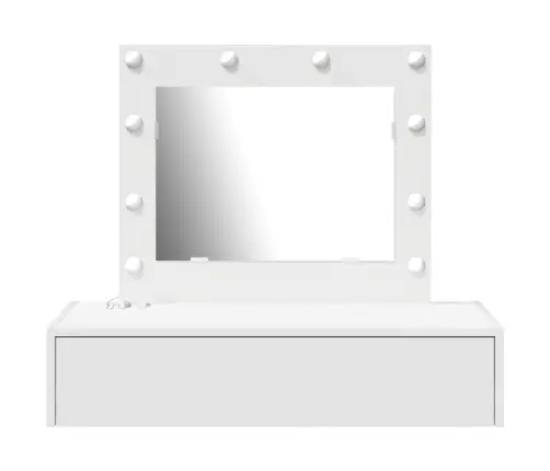 Riietumislaud Peeglituledega Valge 83 X 40 X 70 Cm Tehispuit
