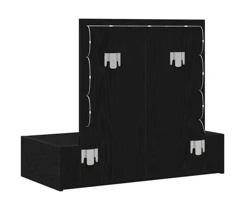 Riietumislaud Peeglituledega Must 83 X 40 X 70 Cm Tehispuit