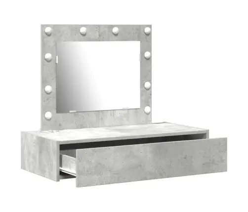 Sienā Montējamais Tualetes Galdiņš Ar Led Gaismām, Pelēks Betons Vidaxl