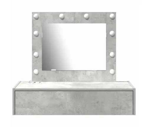 Sienā Montējamais Tualetes Galdiņš Ar Led Gaismām, Pelēks Betons Vidaxl