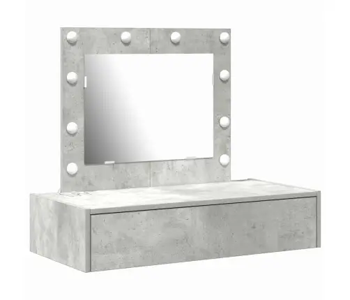 Sienā Montējamais Tualetes Galdiņš Ar Led Gaismām, Pelēks Betons Vidaxl