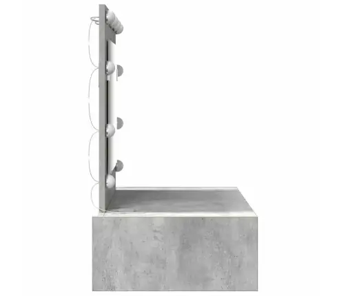 Sienā Montējamais Tualetes Galdiņš Ar Led Gaismām, Pelēks Betons Vidaxl