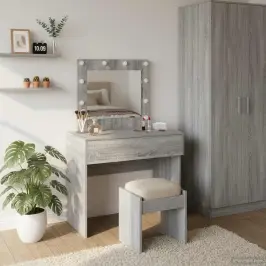 Dressing Galds Pelēka 83 X 40 X 70 Cm Inženierijas Koks Vidaxl Dressing Galds Pelēka 83 X 40 X 70 Cm Inženierijas Koks Vidaxl