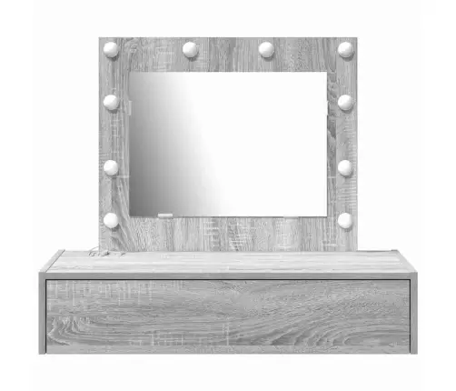 Sienā Piestiprināms Tualetes Galdiņš Ar Led Gaismām Pelēkā Sonoma Krāsā Vidaxl