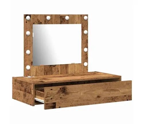 Riietumislaud Peeglituledega Pruun 83 X 40 X 70 Cm Tehispuit