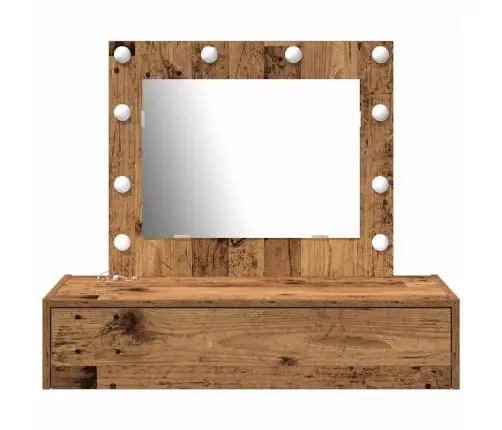 Riietumislaud Peeglituledega Pruun 83 X 40 X 70 Cm Tehispuit