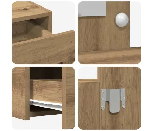 Makiažo Stalas Su Stalčių Ruda 83 X 40 X 70 Cm Apdirbta Mediena