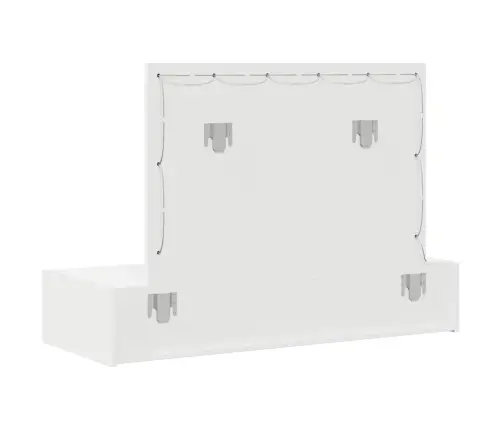 Pie Sienas Hungots Grima Galdiņš Ar Led Gaismām Balts Vidaxl