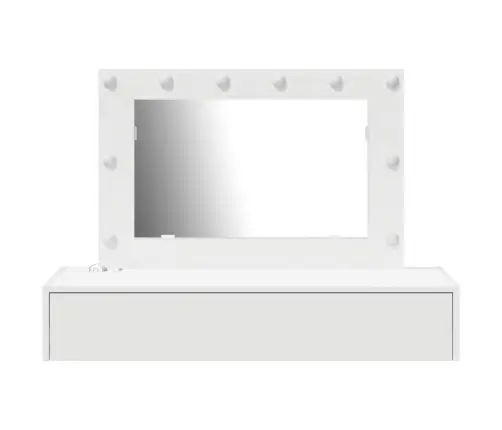 Pie Sienas Hungots Grima Galdiņš Ar Led Gaismām Balts Vidaxl