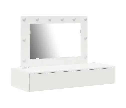 Pie Sienas Hungots Grima Galdiņš Ar Led Gaismām Balts Vidaxl